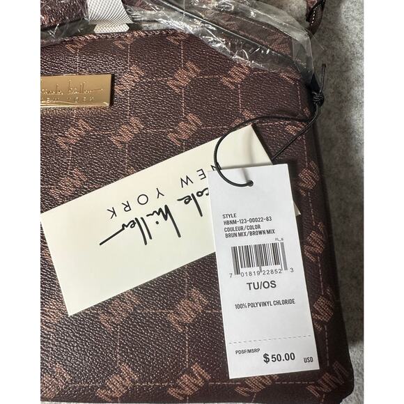 New Nicole Miller Brown Handbag - Picture 4 of 8